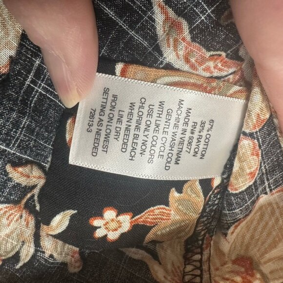 A.N.A  XS Sleeveless Blouse Black background with Floral Print. EUC - Picture 5 of 5